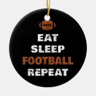 Eat Sleep Football Repeat Love Football Vintage Gi Ceramic Tree Decoration