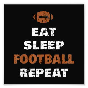 Eat Sleep Football Repeat Love Football Vintage Gi Photo Print