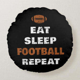 Eat Sleep Football Repeat Love Football Vintage Gi Round Cushion