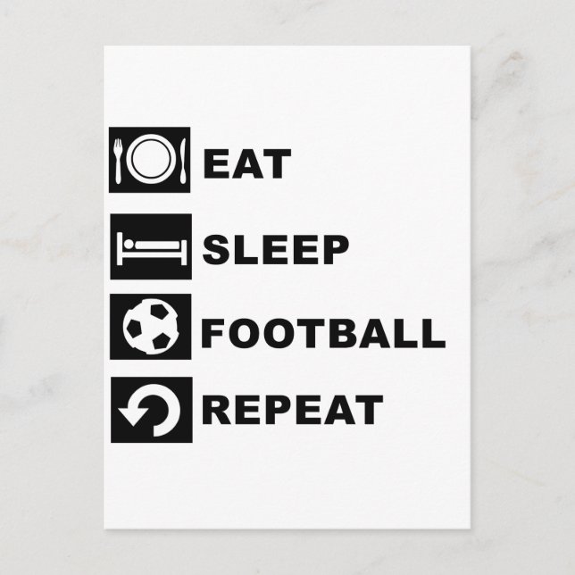 Eat, sleep, football, repeat. postcard (Front)