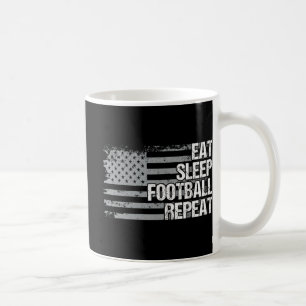 Eat Sleep Football Repeat US Flag Men Women Girls  Coffee Mug