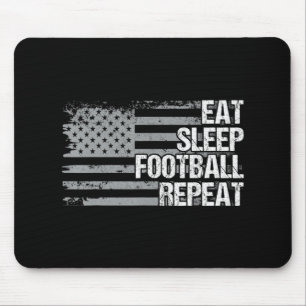 Eat Sleep Football Repeat US Flag Men Women Girls  Mouse Mat