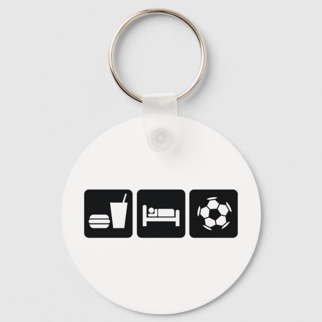 Eat Sleep Football / Soccer Key Ring (Front)
