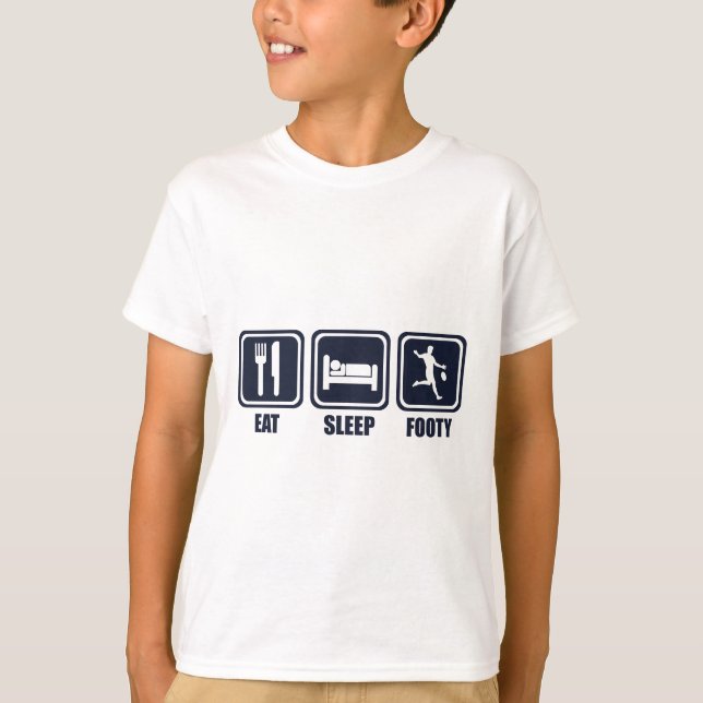 Eat Sleep Footy Repeat T-Shirt (Front)