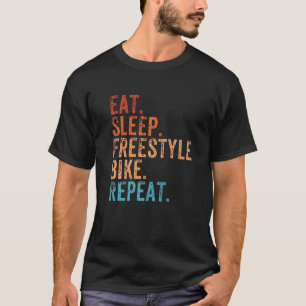 Eat Sleep Freestyle Bike Repeat Vintage Funny Biki T-Shirt