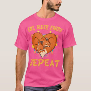 Eat Sleep Furry Repeat I Cute Anime Cosplay Fandom T-Shirt