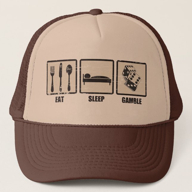 Eat Sleep Gamble Trucker Hat (Front)