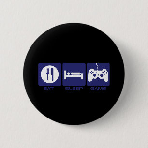 Eat Sleep Game 6 Cm Round Badge