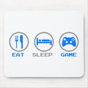 Eat Sleep Game Again - Gamer, geek video games Mouse Mat