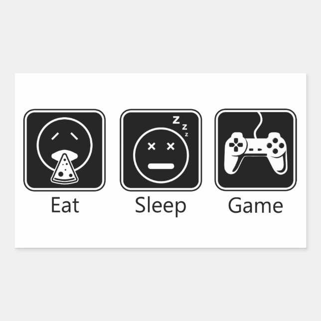 Eat, Sleep, Game Rectangular Sticker (Front)