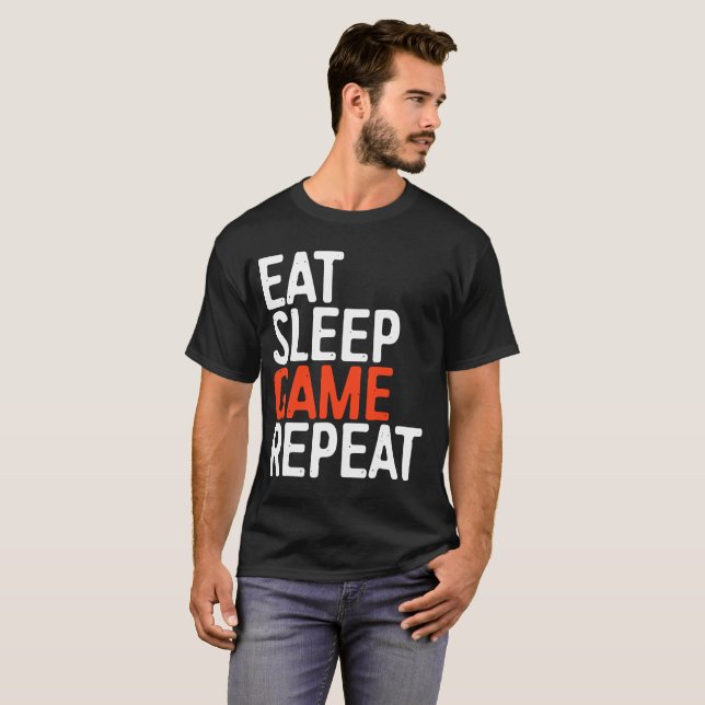 eat sleep game repeat bbq T-Shirt (Front Full)