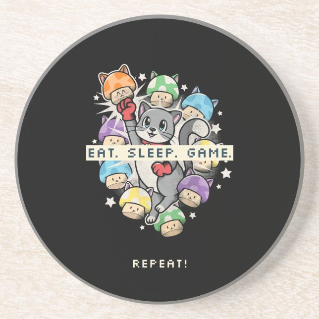 Eat, Sleep, Game, Repeat Coaster (Front)