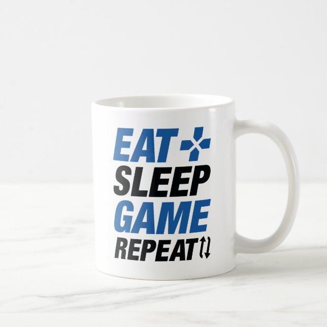 Eat Sleep Game Repeat Coffee Mug (Right)