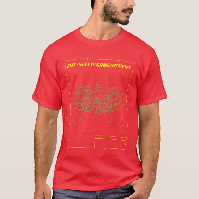 Eat Sleep Game Repeat Console Video Games T-Shirt (Front)