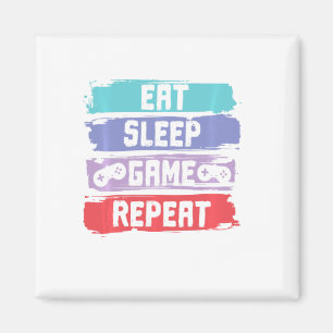 Eat Sleep Game Repeat Controller Magnet