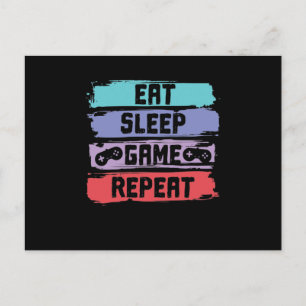 Eat Sleep Game Repeat Controller Postcard
