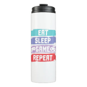 Eat Sleep Game Repeat Controller Thermal Tumbler