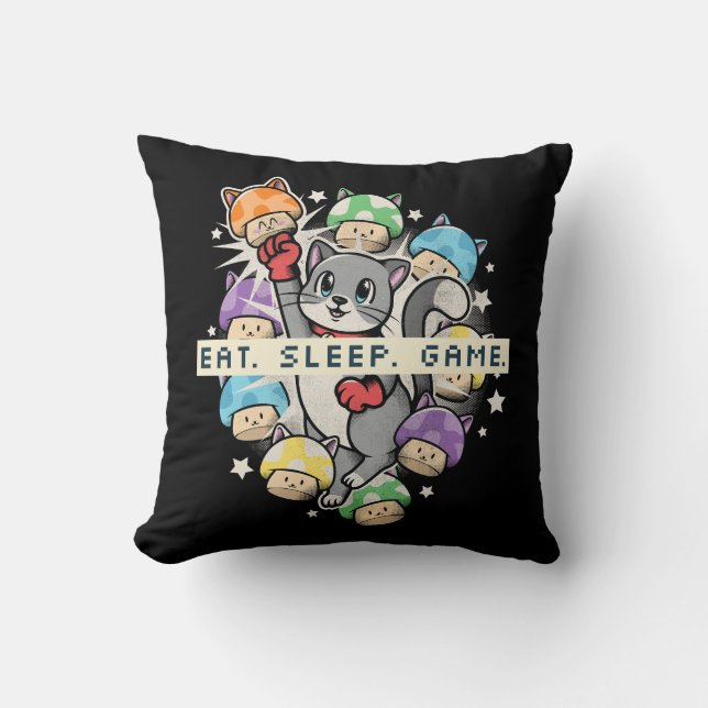 Eat, Sleep, Game, Repeat Cushion (Front)