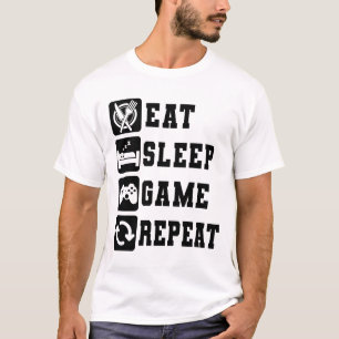 Eat Sleep Game Repeat Funny Gaming Console T-Shirt