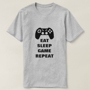 Eat sleep game repeat gamepad t shirt for gamers