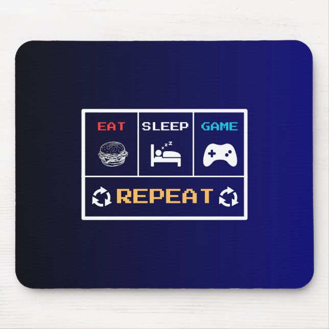 Eat Sleep Game Repeat Gamer Mouse Pad (Front)
