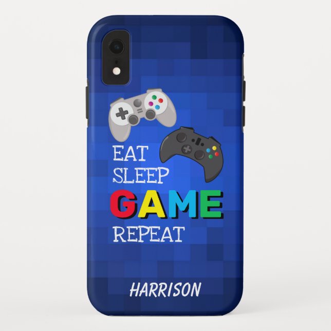 Eat, Sleep, Game, Repeat | Gamer Personalised Case-Mate iPhone Case (Back)
