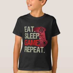 Eat Sleep Game Repeat Gamer Video Games Gift Boys T-Shirt