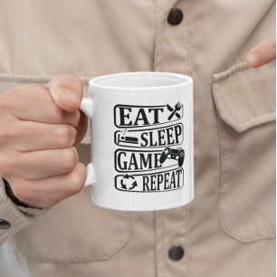 Eat Sleep Game Repeat  Gaming Coffee Mug