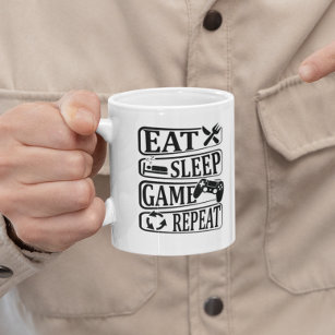 Eat Sleep Game Repeat  Gaming Coffee Mug