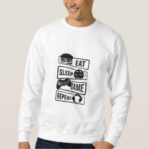 Eat sleep game repeat gaming sweatshirt