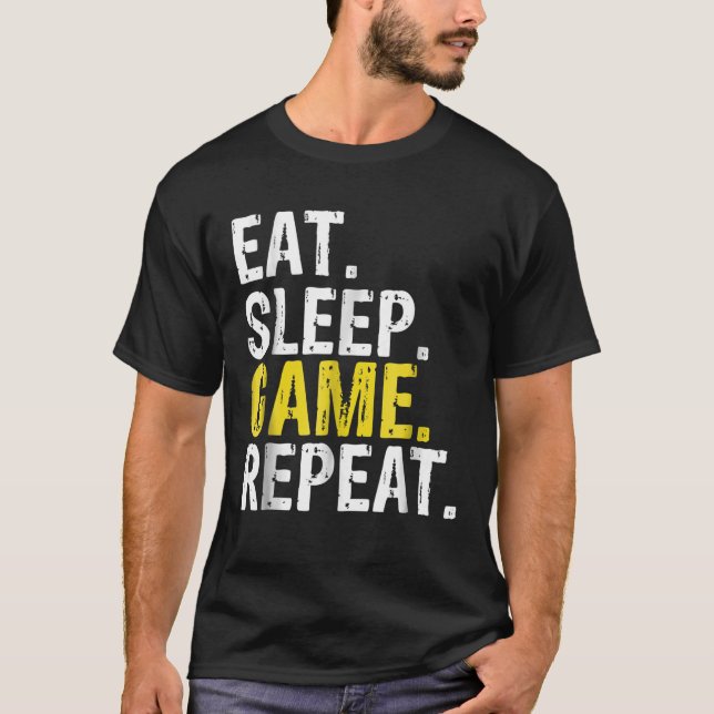 Eat Sleep Game Repeat T-Shirt (Front)