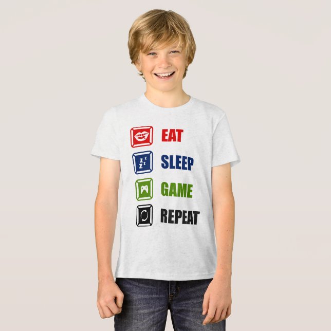 Eat, sleep, game, repeat Tri-Blend shirt (Front Full)