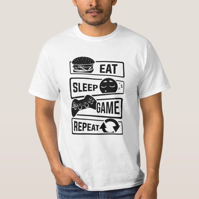 Eat Sleep Game T-Shirt (Front)