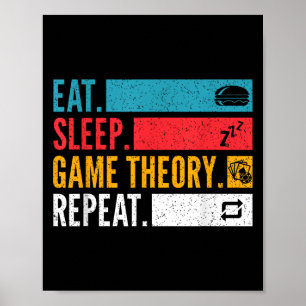 Eat Sleep Game Theory Repeat For Poker Night Strat Poster