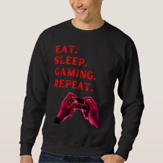 eat sleep gaming repeat fummy gamer saying boys gi sweatshirt