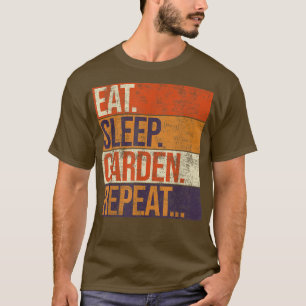 Eat Sleep Garden Repeat, Vintage Colors Gardening T-Shirt