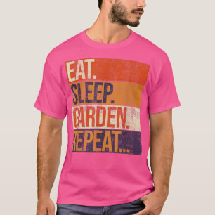 Eat Sleep Garden Repeat, Vintage Colors Gardening T-Shirt