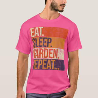 Eat Sleep Garden Repeat, Vintage Colors Gardening T-Shirt