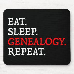 Eat. Sleep. Genealogy. Repeat. Mouse Mat