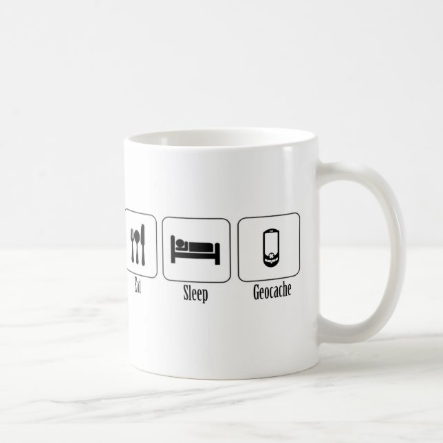 Eat, Sleep, Geocache Coffee Mug (Right)