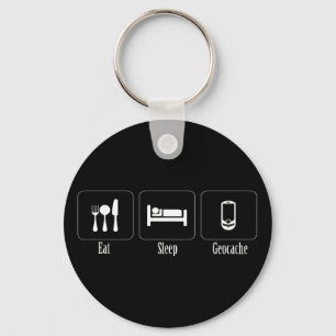 Eat, Sleep, Geocache Key Ring
