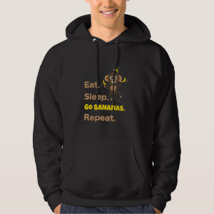 Eat Sleep Go Bananas Repeat Funny Cute Animal Monk Hoodie