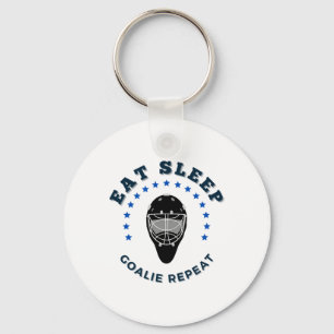 Eat Sleep Goalie Repeat Key Ring