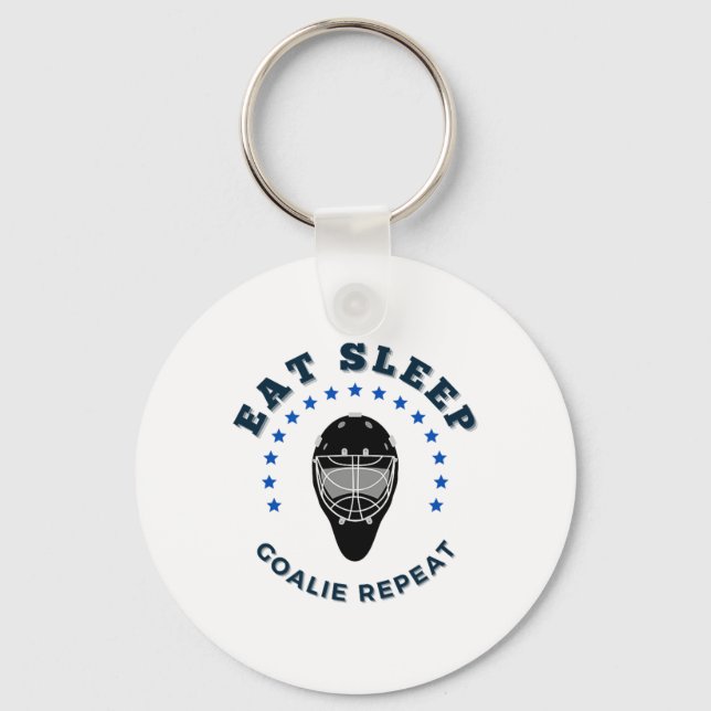 Eat Sleep Goalie Repeat  Key Ring (Front)