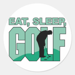 Eat Sleep Golf Classic Round Sticker