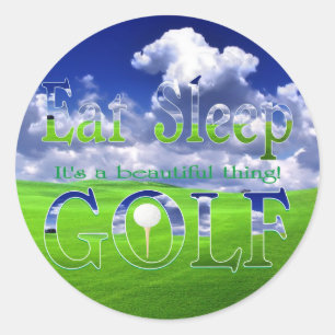 eat sleep Golf Classic Round Sticker