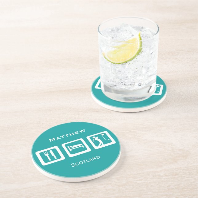 Eat Sleep Golf Coaster (Side)