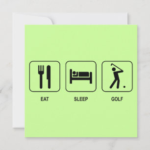 Eat Sleep Golf Invitation