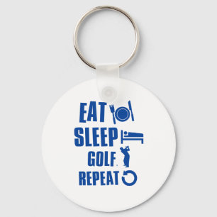 Eat sleep golf key ring