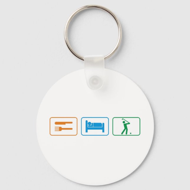 eat sleep golf key ring (Front)
